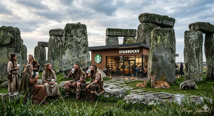 원시인과 현대의 만남 기사 이미지