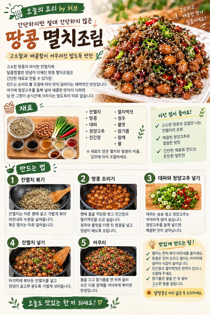 간단하지만 절대 간단하지 않은 땅콩 멸치조림 by 허브