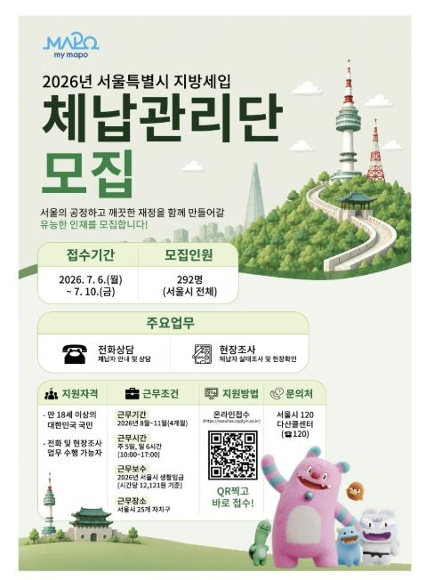 밀린 세금 찾아낸다! 마포구, 체납관리단 참여자 모집